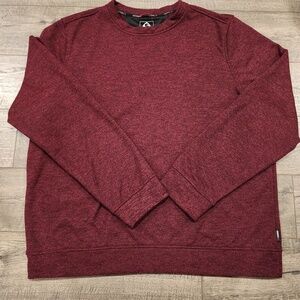 Gerry Long Sleeve Textured Mid Weight Crew-Neck Sweatshirt Mens XL Red Burgundy